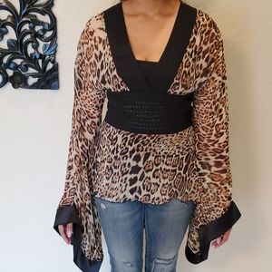 Leopard kimono top